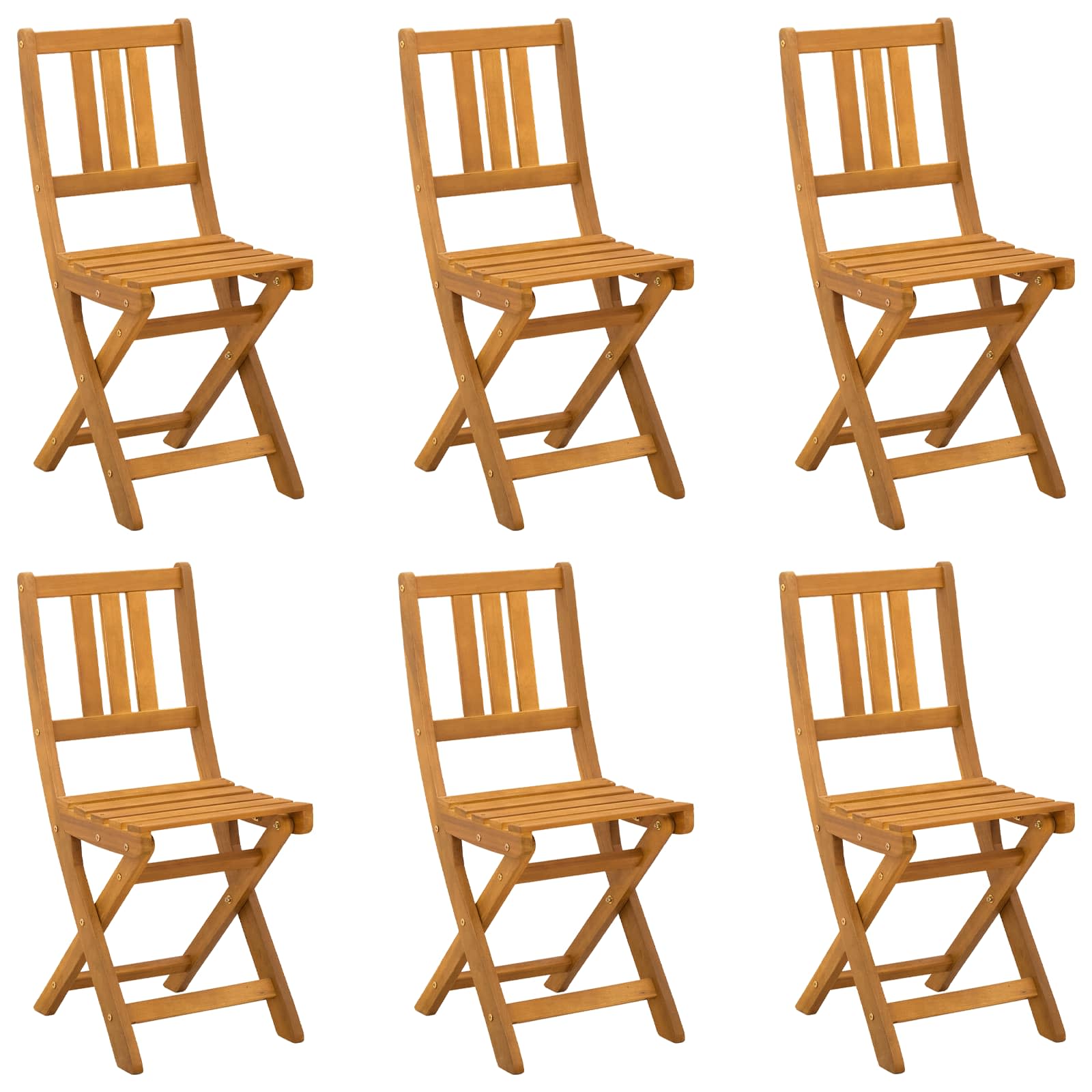 Außen Bistro-Stühle 6 pcs Natur Massivholz Akazie