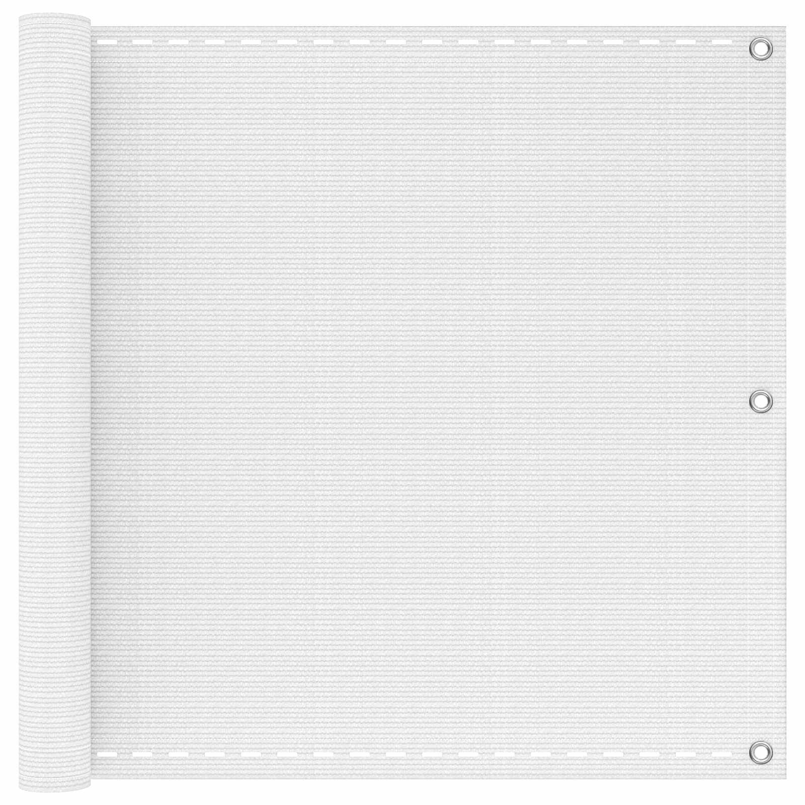 Balkonsichtschutz Weiß 90 x 800 cm HDPE und Aluminium