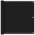 Balkonsichtschutz Schwarz 90 x 700 cm HDPE und Aluminium