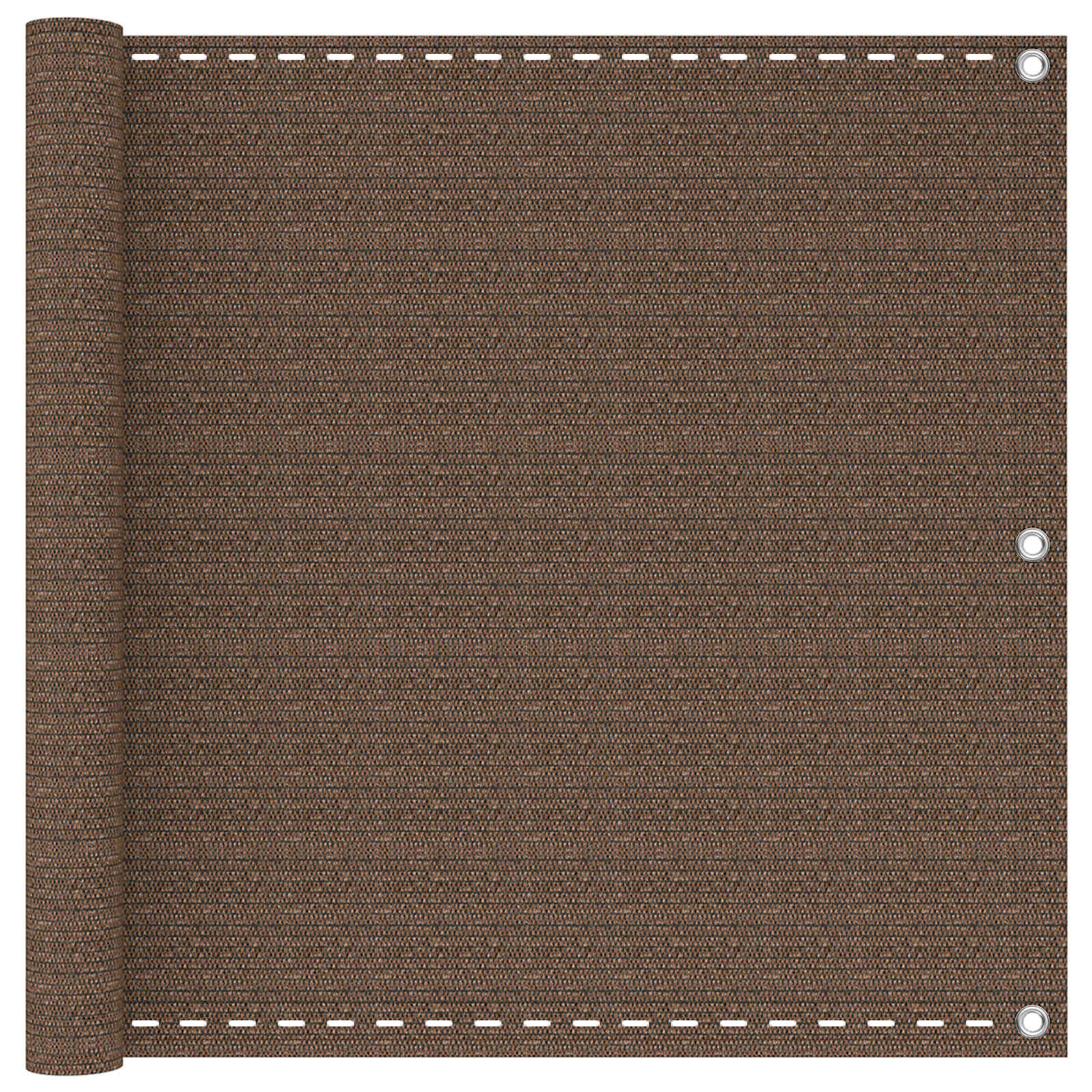 Balkonsichtschutz Braun 90 x 1000 cm HDPE und Aluminium
