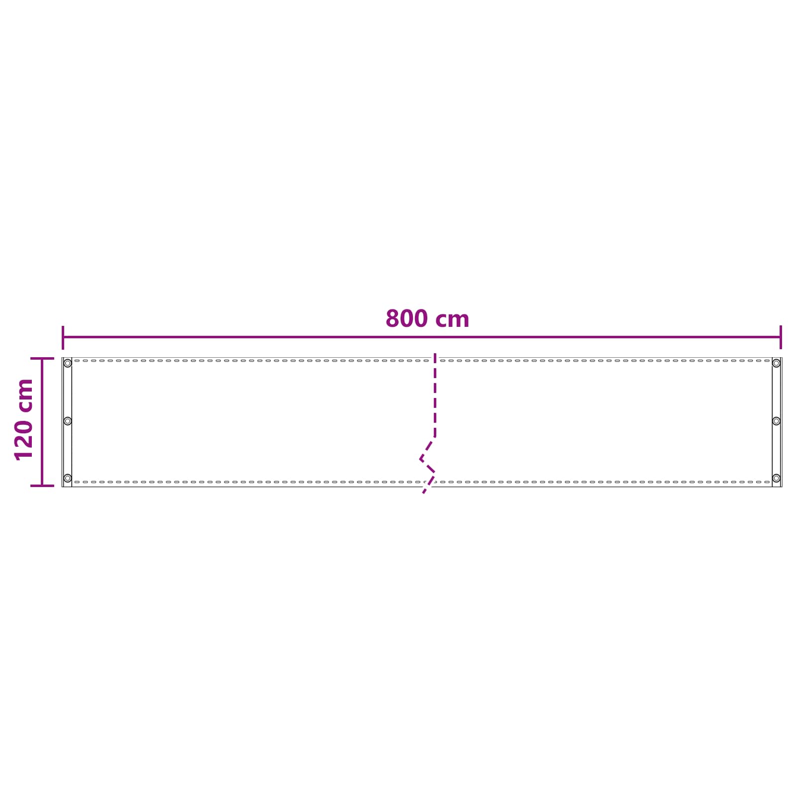 Balkonsichtschutz Braun 120 x 800 cm HDPE und Aluminium