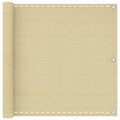 Balkonsichtschutz Beige 90 x 700 cm HDPE und Aluminium
