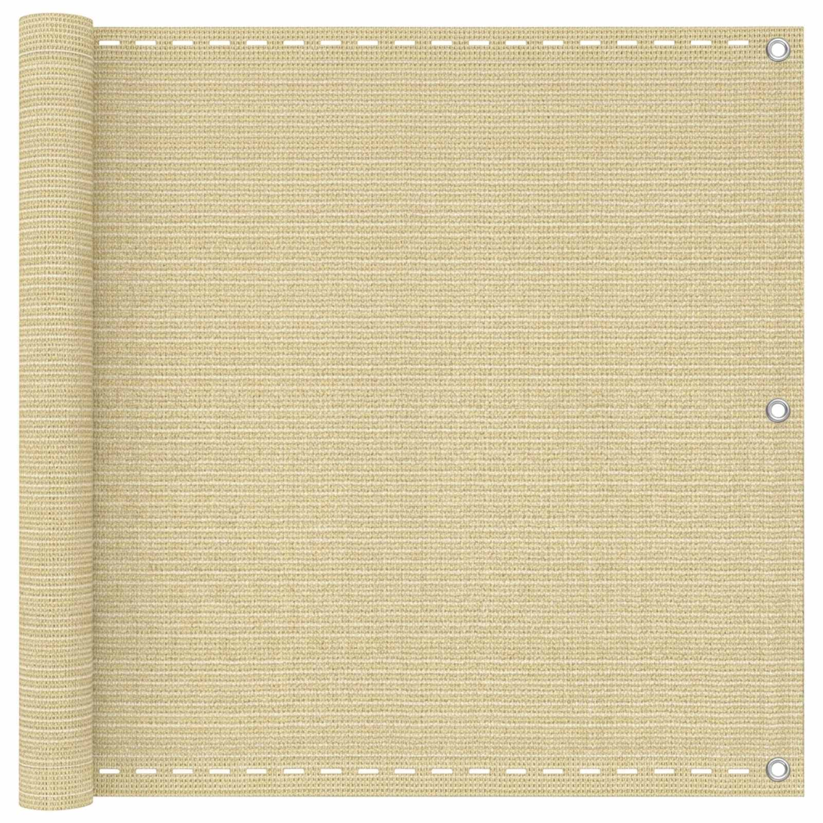 Balkonsichtschutz Beige 90 x 700 cm HDPE und Aluminium