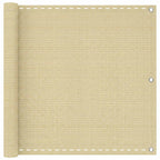 Balkonsichtschutz Beige 90 x 800 cm HDPE und Aluminium