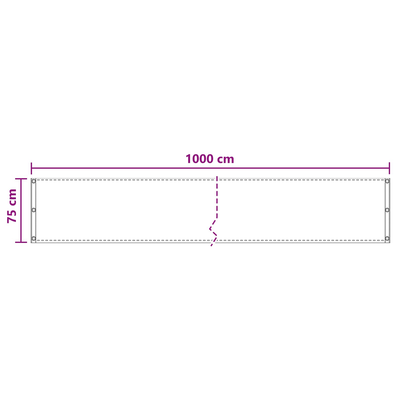 Balkonsichtschutz Creme 75 x 1000 cm HDPE und Aluminium