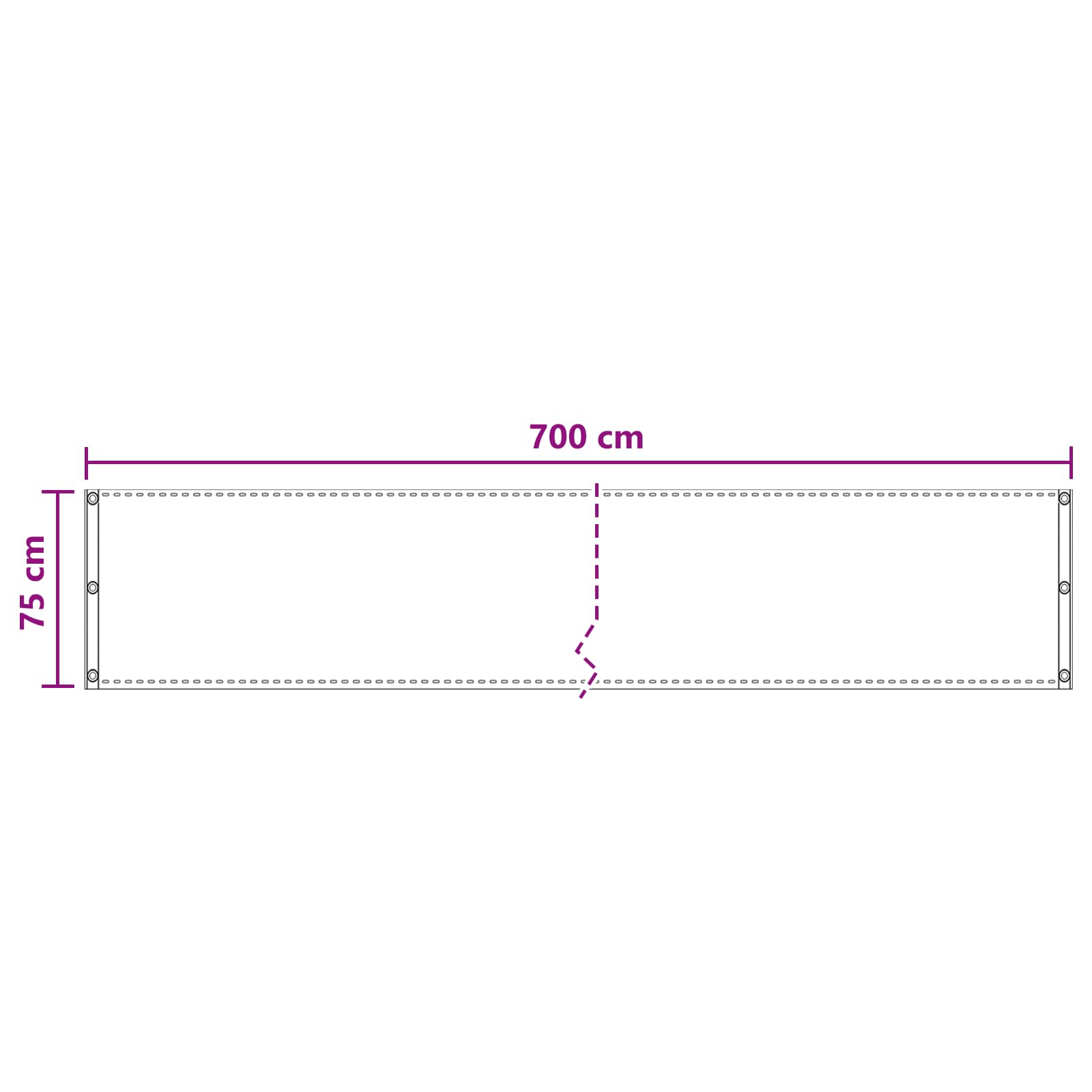 Balkonsichtschutz Taupe 75 x 700 cm HDPE und Aluminium