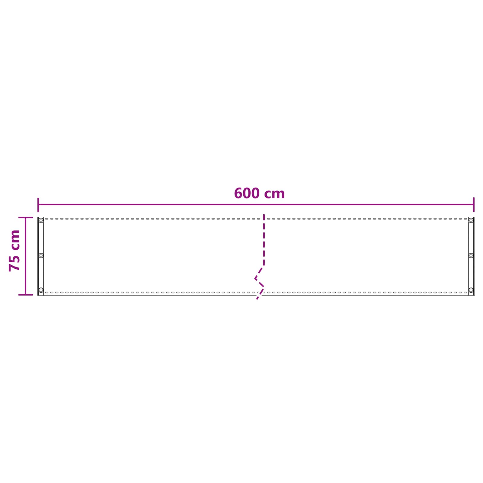 Balkonsichtschutz Sand 75 x 600 cm HDPE und Aluminium