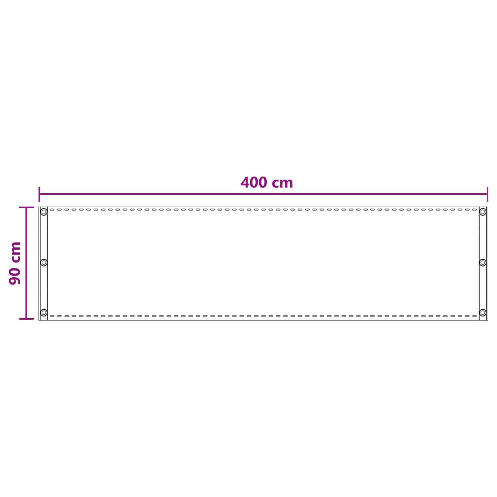 Balkonsichtschutz Sand 90 x 400 cm HDPE und Aluminium