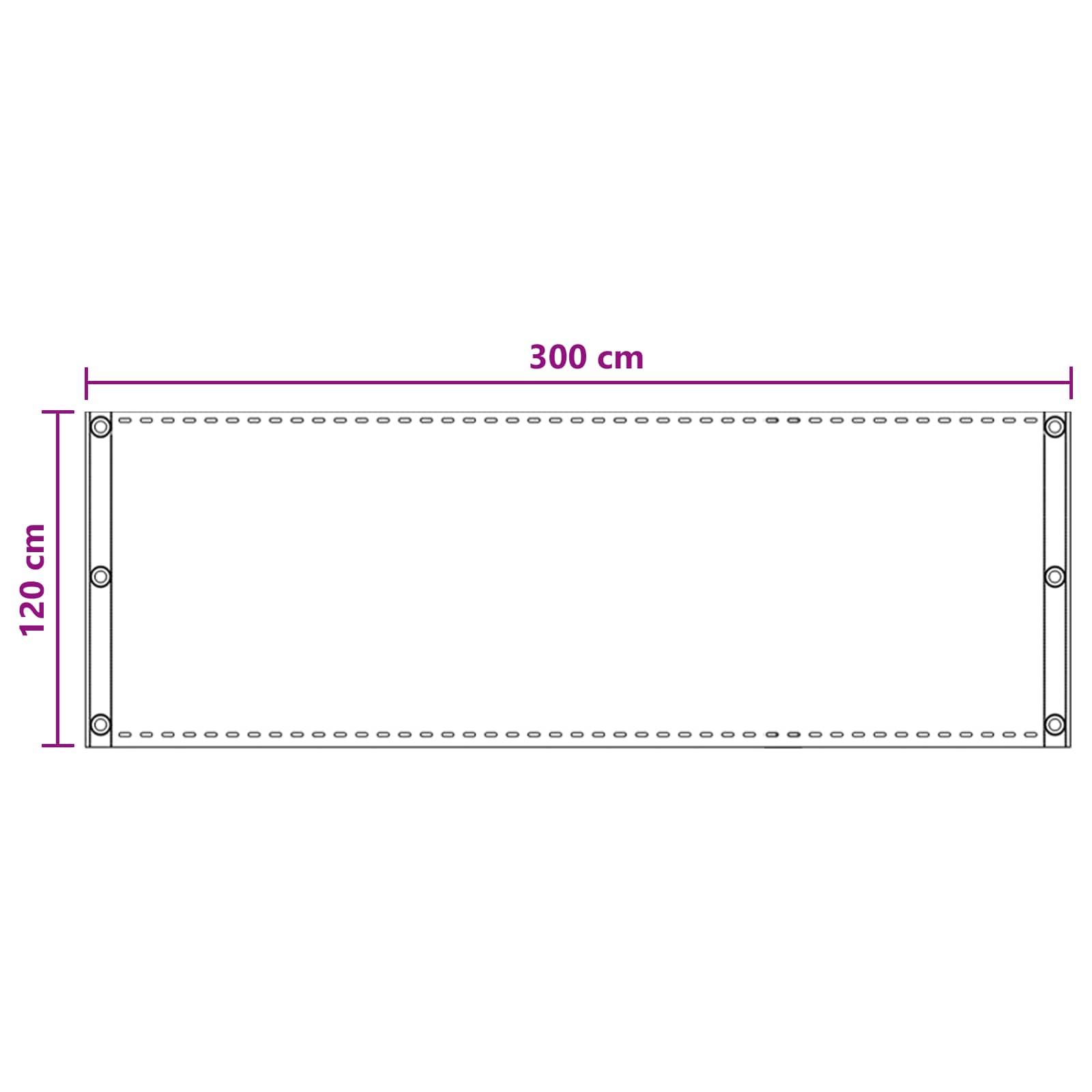 Balkonsichtschutz Sand 120 x 300 cm HDPE und Aluminium