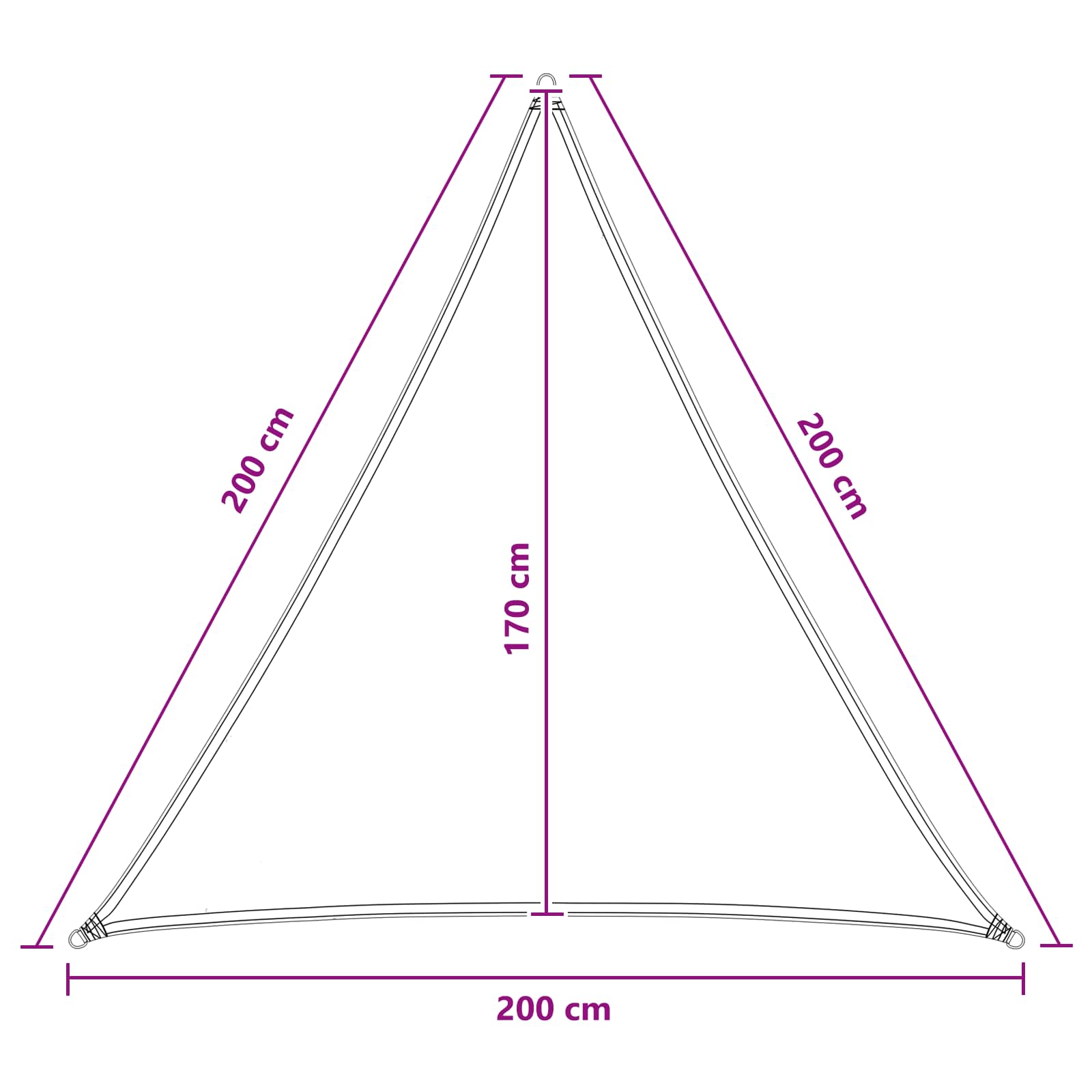 Sonnensegel Braun 2 x 2 x 2 m HDPE
