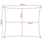 Sonnensegel Anthrazit und Weiß 2,5 x 3,5 m HDPE