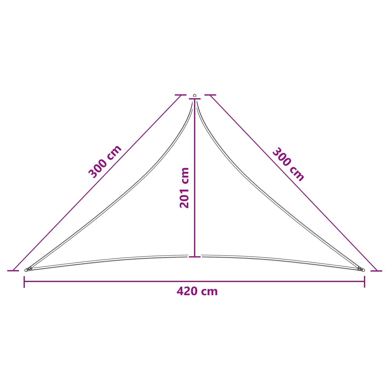 Sonnensegel Anthrazit und Weiß 3 x 3 x 4,2 m HDPE
