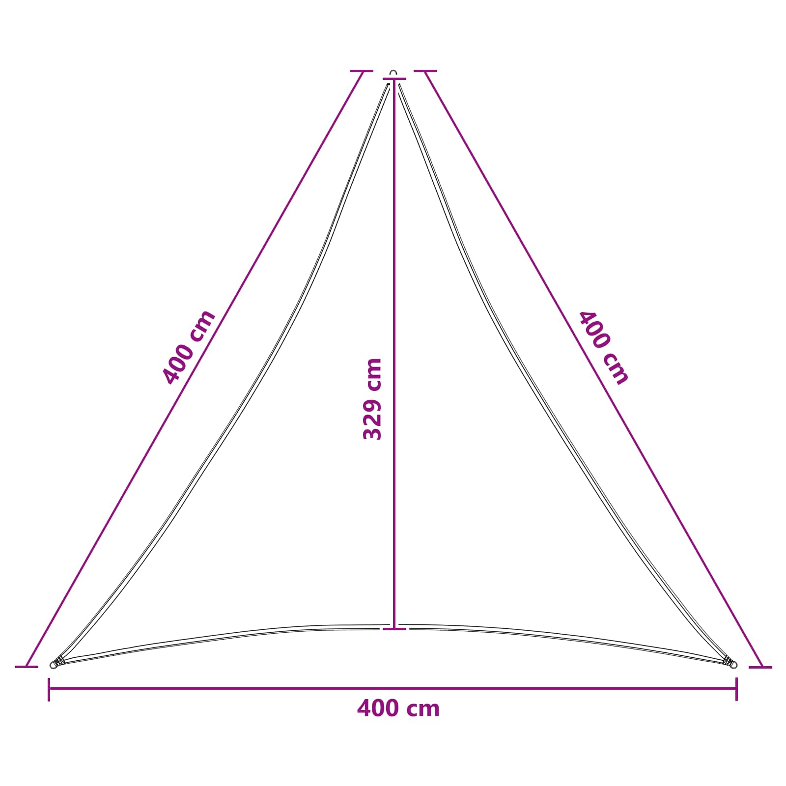 Sonnensegel 4 x 4 x 4 m HDPE