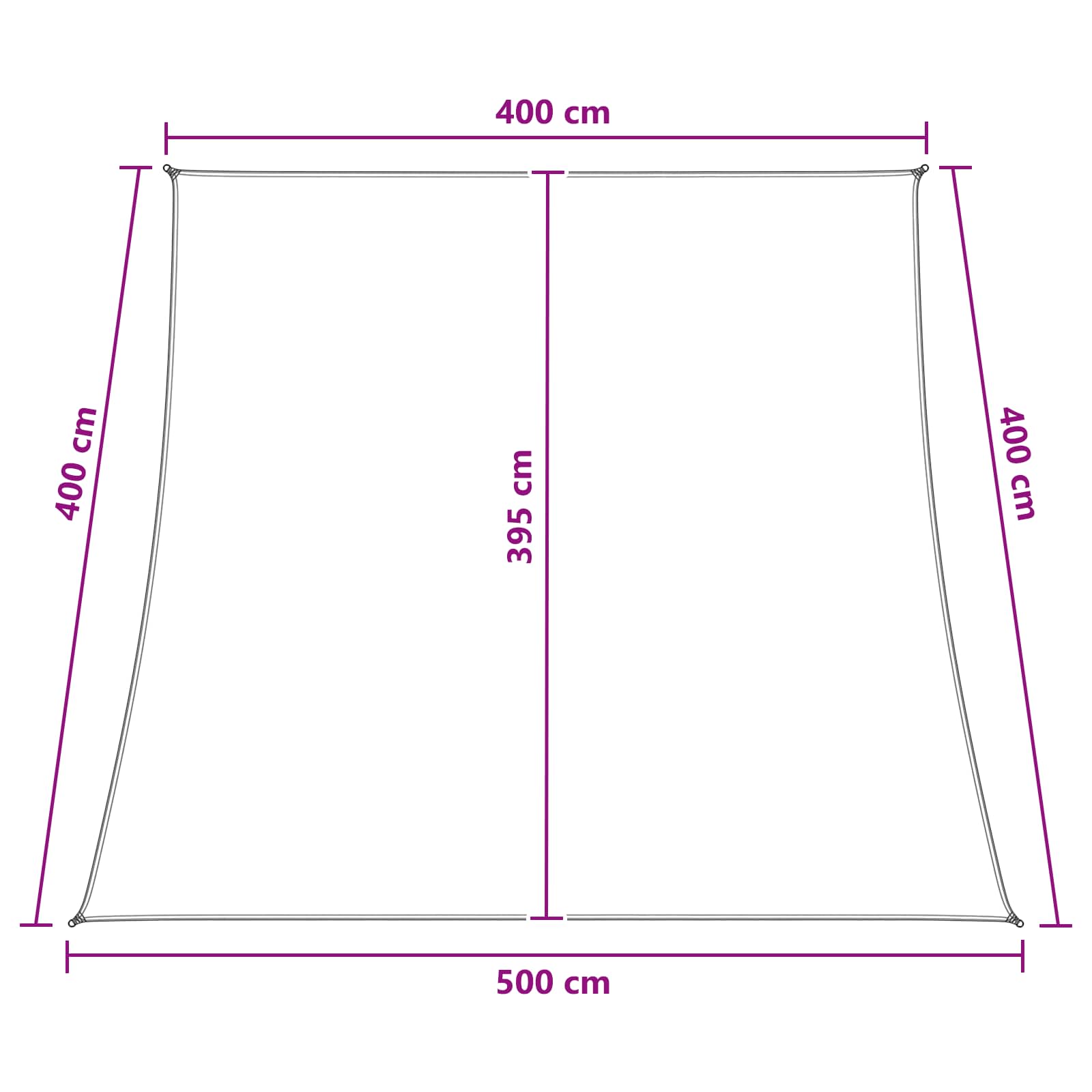 Sonnensegel Anthrazit und Weiß 4 / 5 x 4 m HDPE