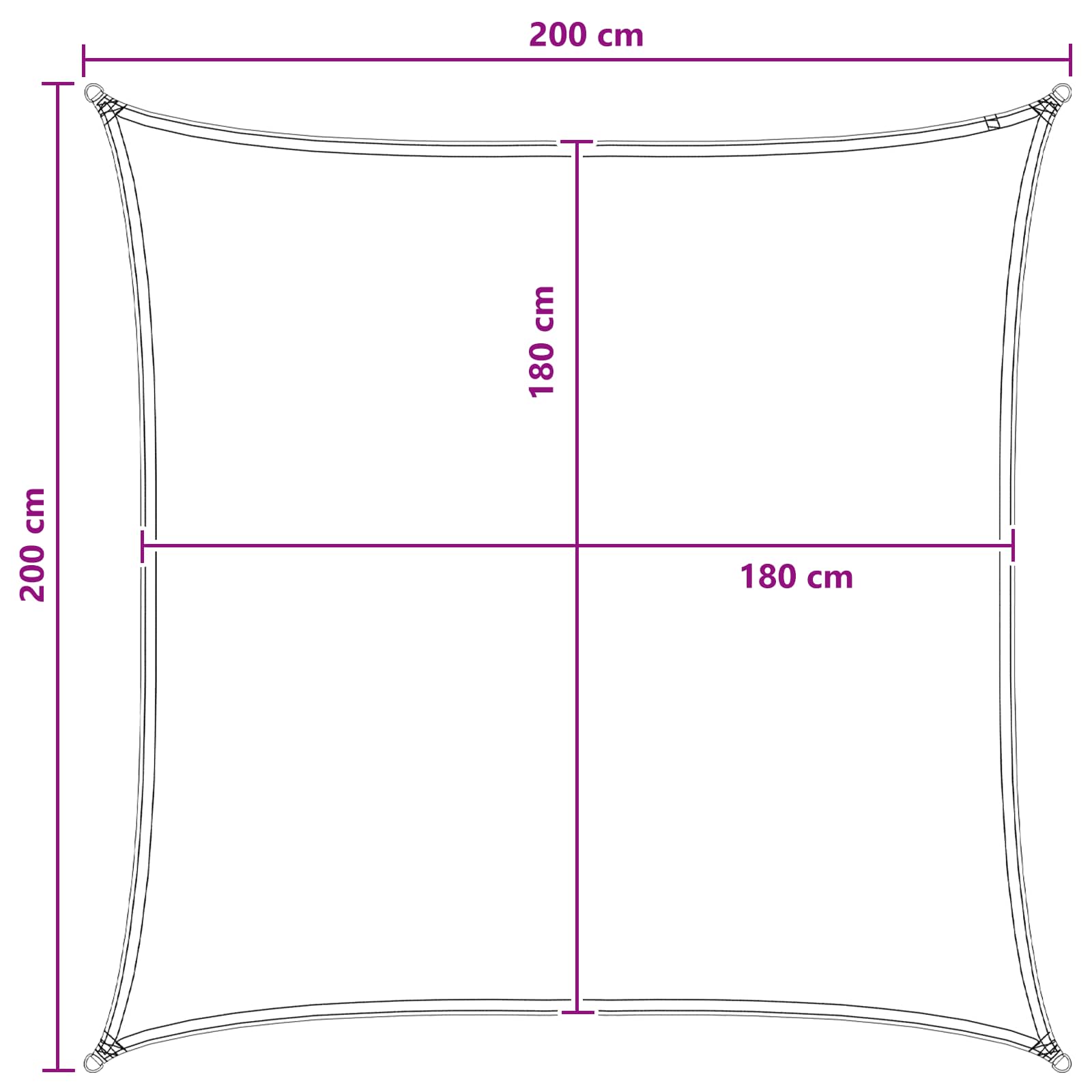 Sonnensegel Gelb und Weiß 2 x 2 m HDPE