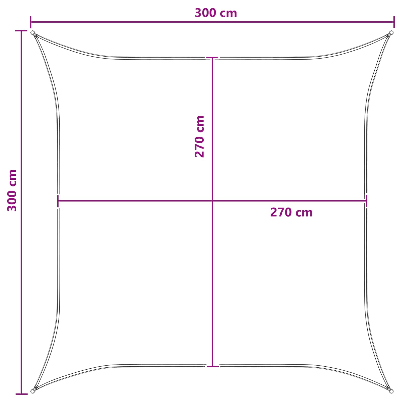 Sonnensegel Gelb und Weiß 3 x 3 m HDPE