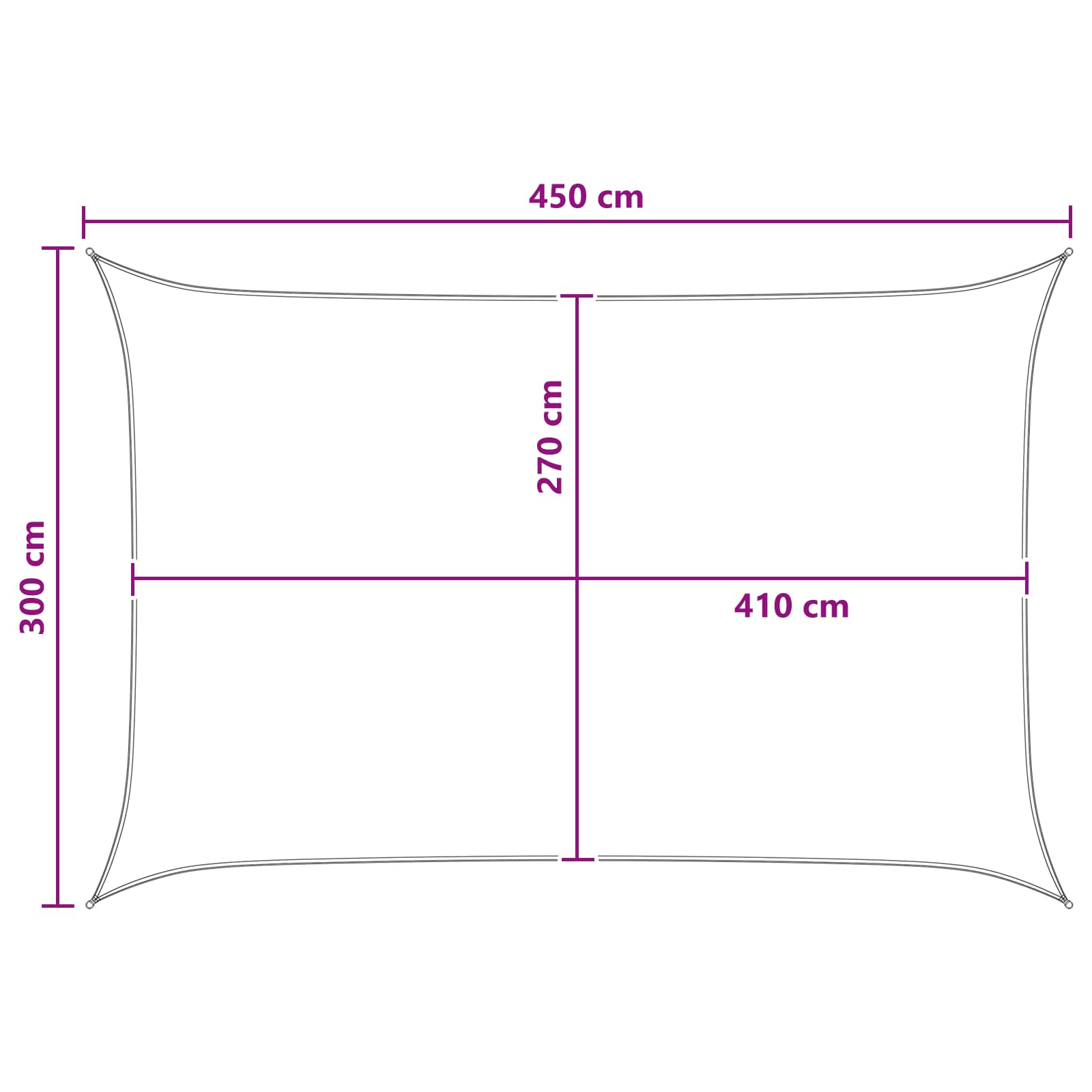 Sonnensegel Gelb und Weiß 3 x 4,5 m HDPE