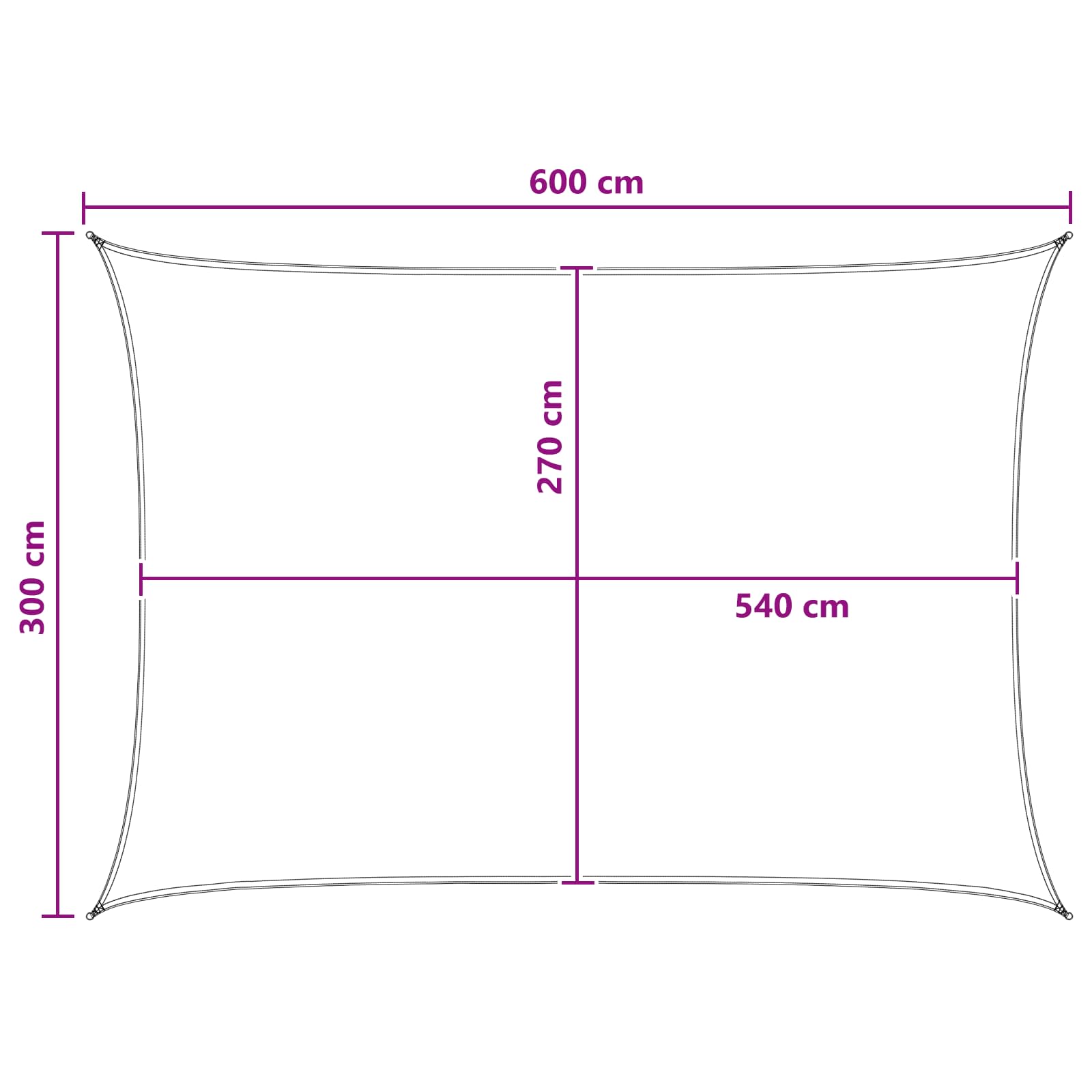 Sonnensegel Gelb und Weiß 3 x 6 m HDPE