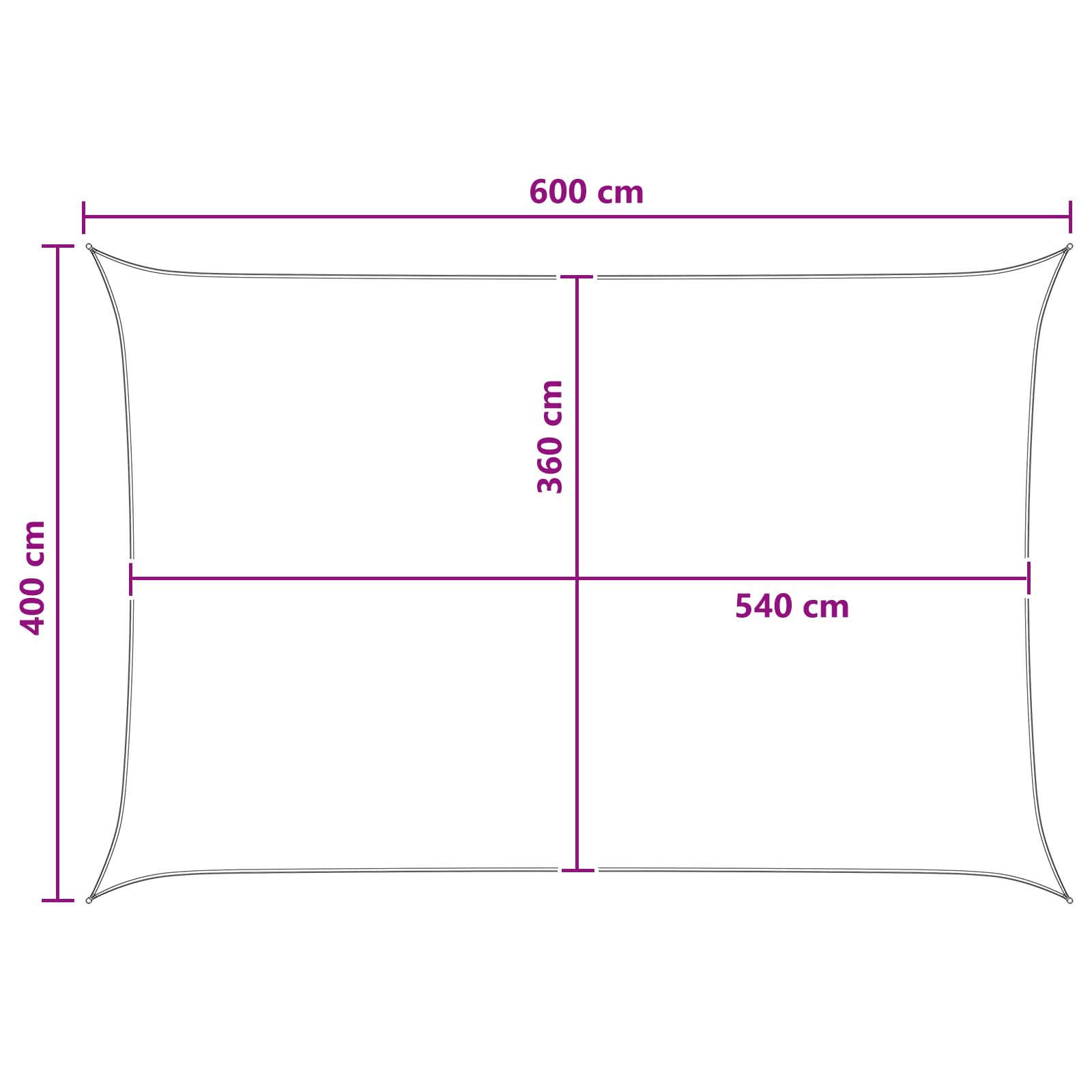 Sonnensegel Gelb und Weiß 4 x 6 m HDPE