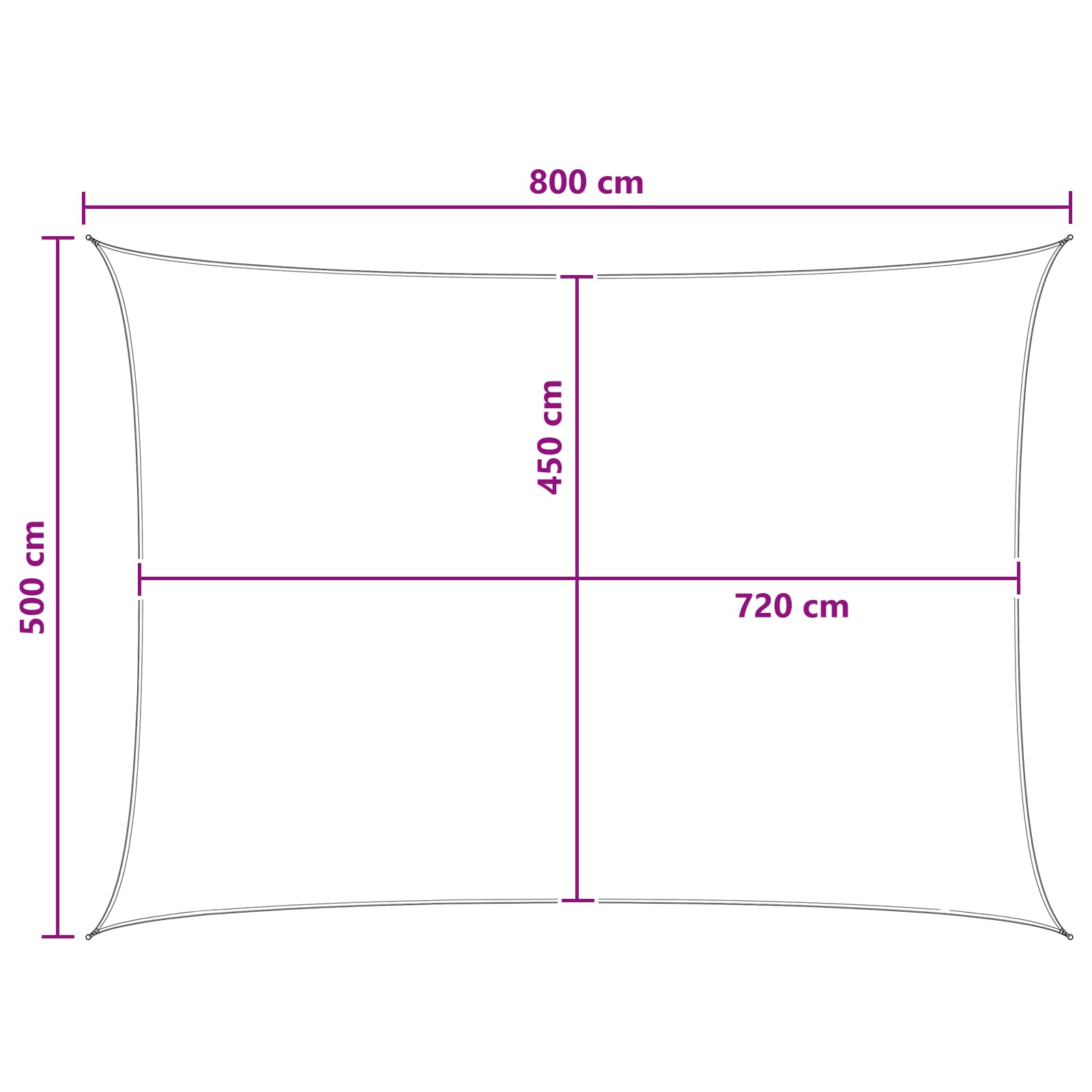 Sonnensegel Gelb und Weiß 5 x 8 m HDPE