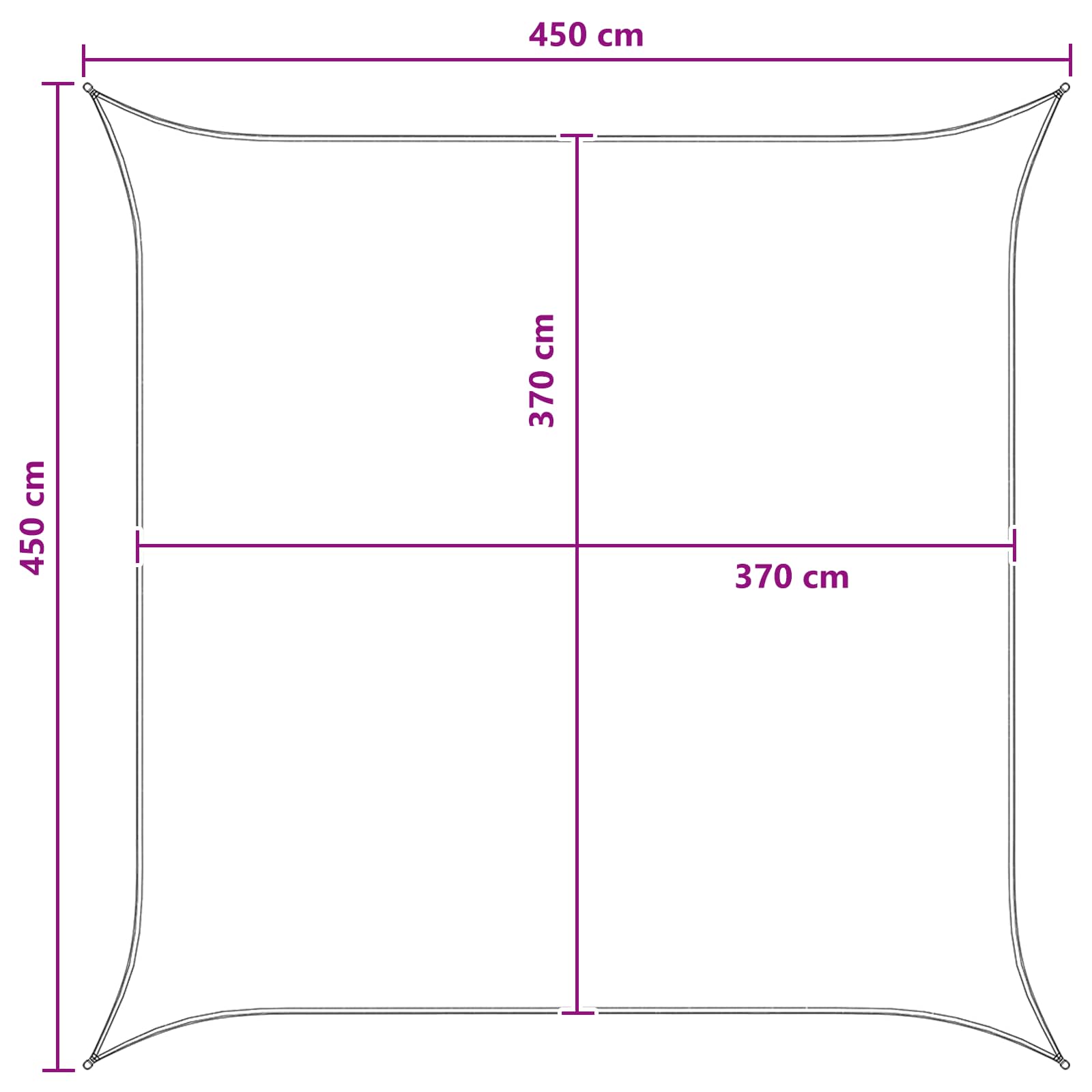 Sonnensegel Blau und Weiß 4,5 x 4,5 m HDPE