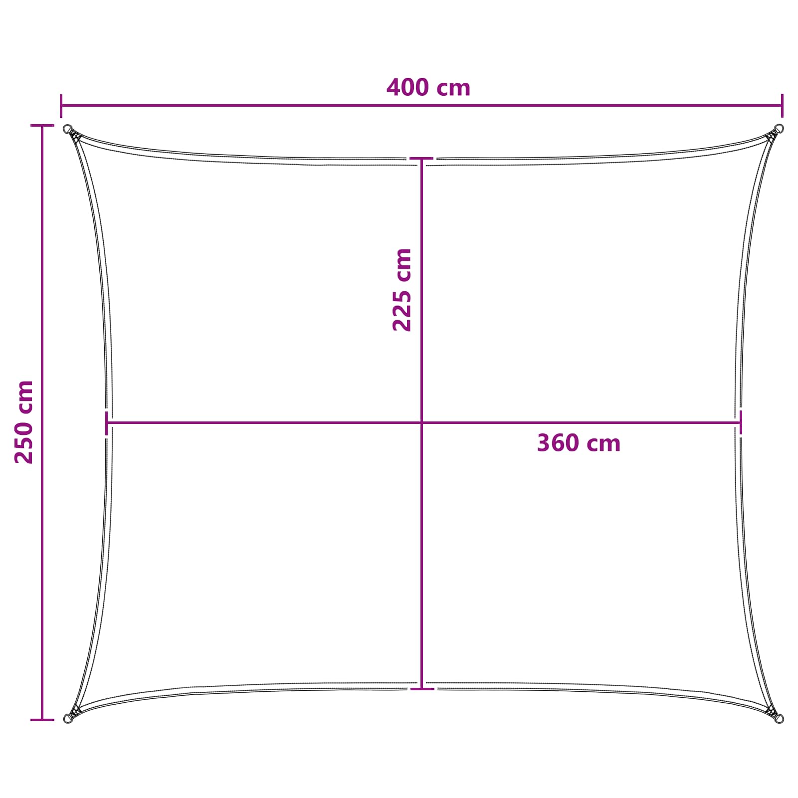 Sonnensegel Blau und Weiß 2,5 x 4 m HDPE