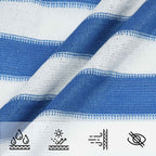 Sonnensegel Blau und Weiß 6 x 7 m HDPE