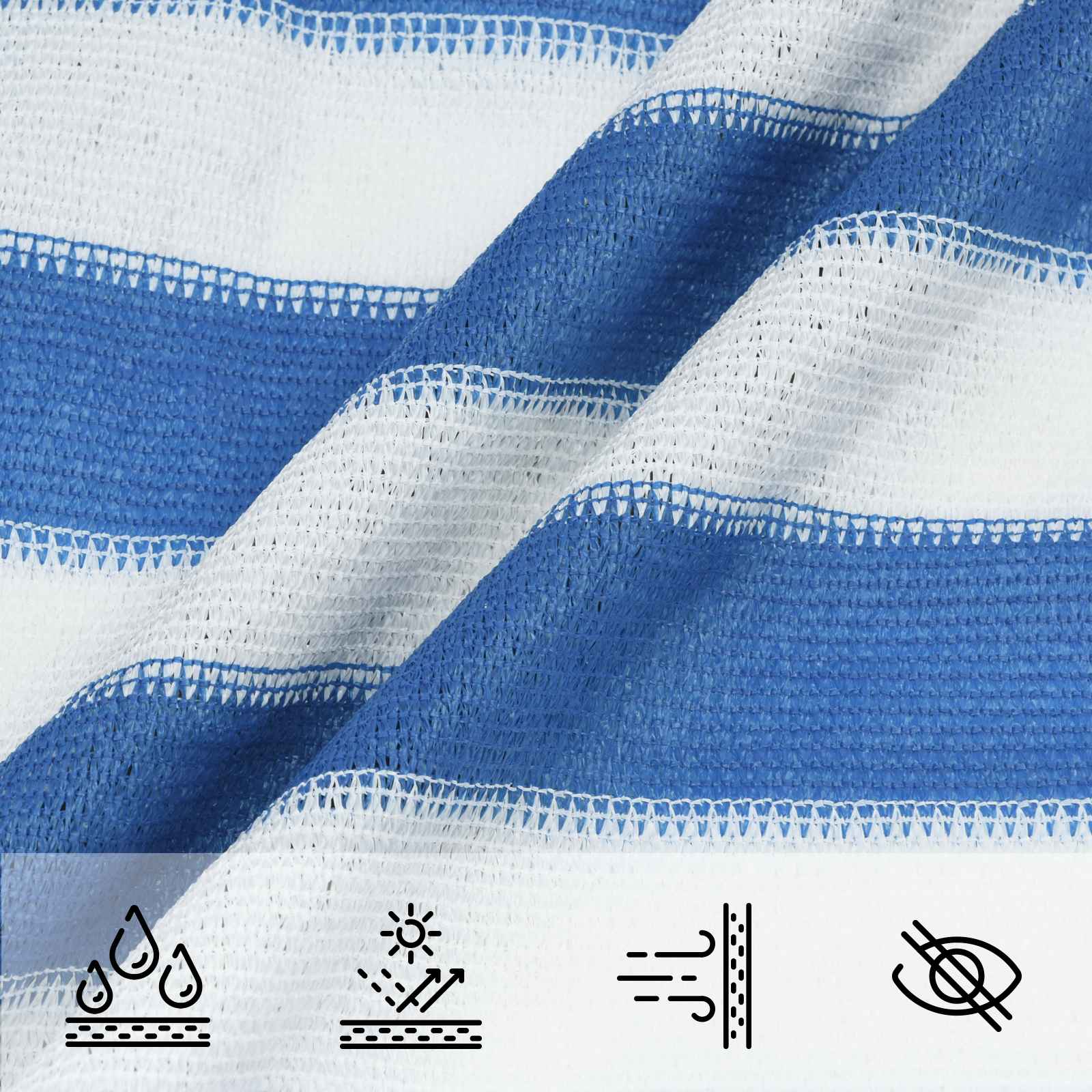 Sonnensegel Blau und Weiß 6 x 7 m HDPE