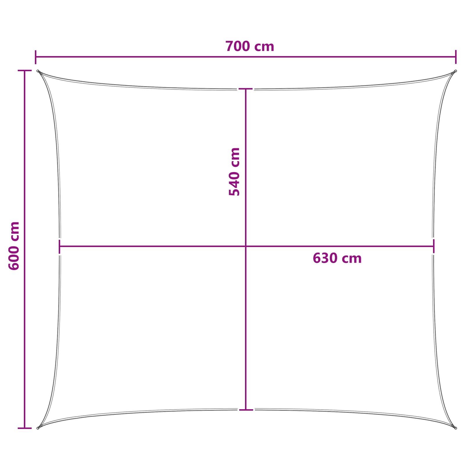 Sonnensegel Blau und Weiß 6 x 7 m HDPE
