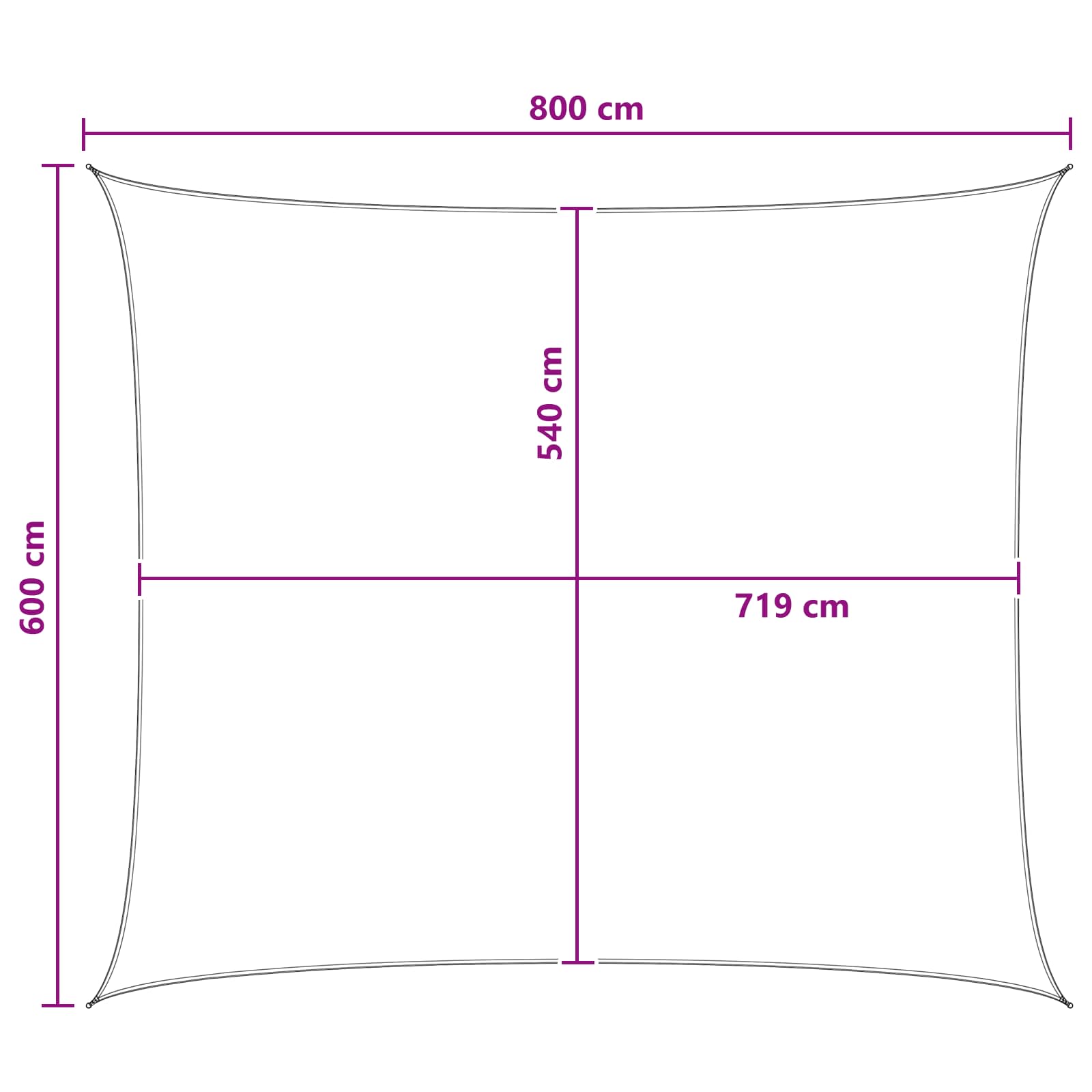 Sonnensegel Blau und Weiß 6 x 8 m HDPE