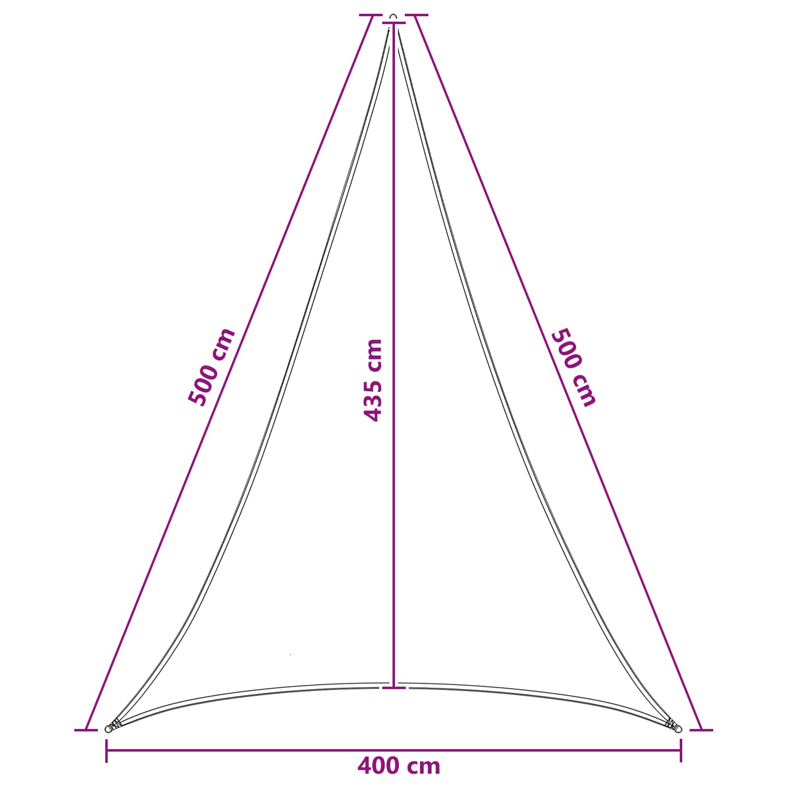 Sonnensegel 4 x 5 x 5 m HDPE