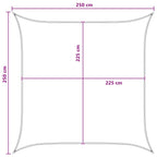 Sonnensegel Hellgrau und Weiß 2,5 x 2,5 m HDPE