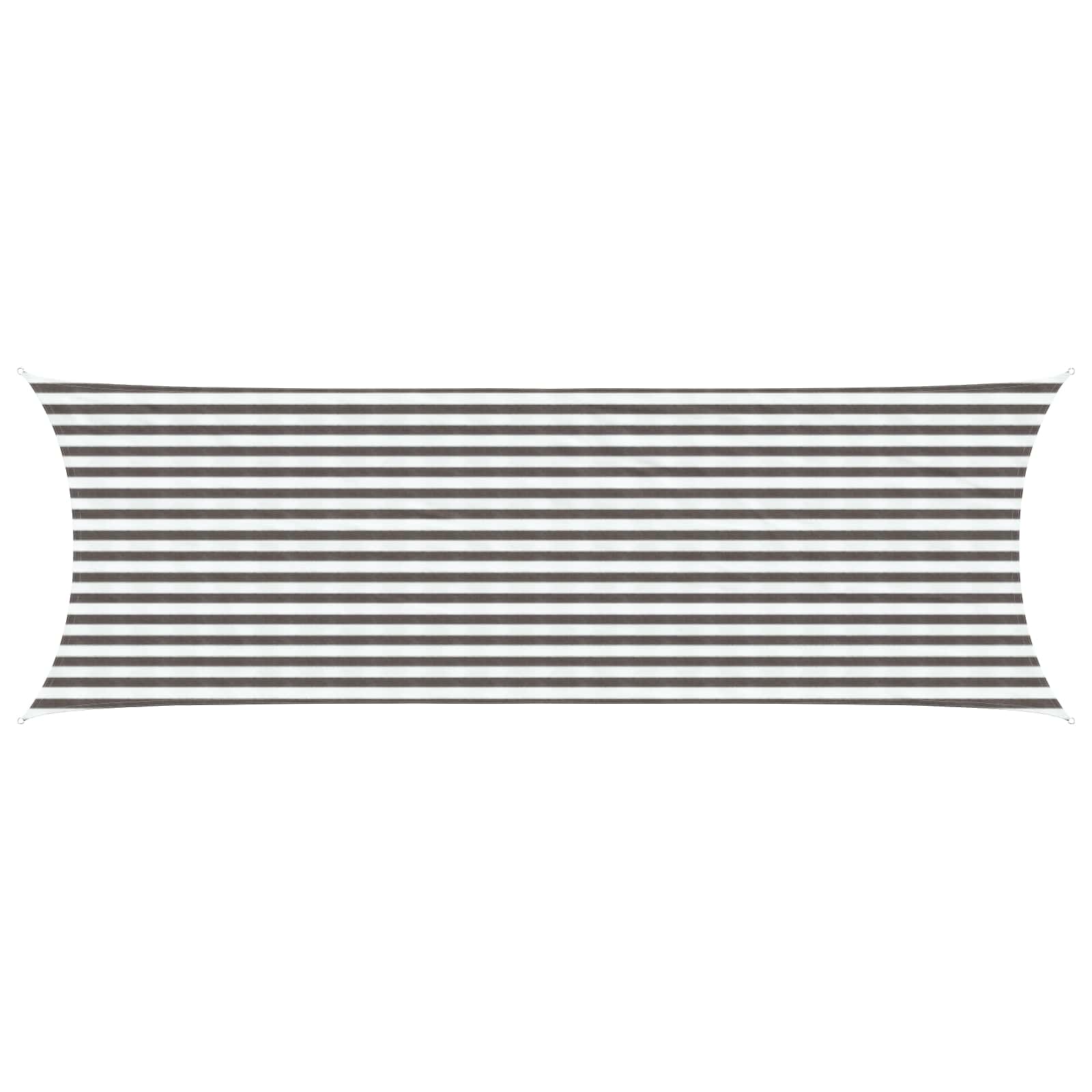 Sonnensegel Hellgrau und Weiß 2 x 6 m HDPE