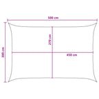 Sonnensegel Hellgrau und Weiß 3 x 5 m HDPE
