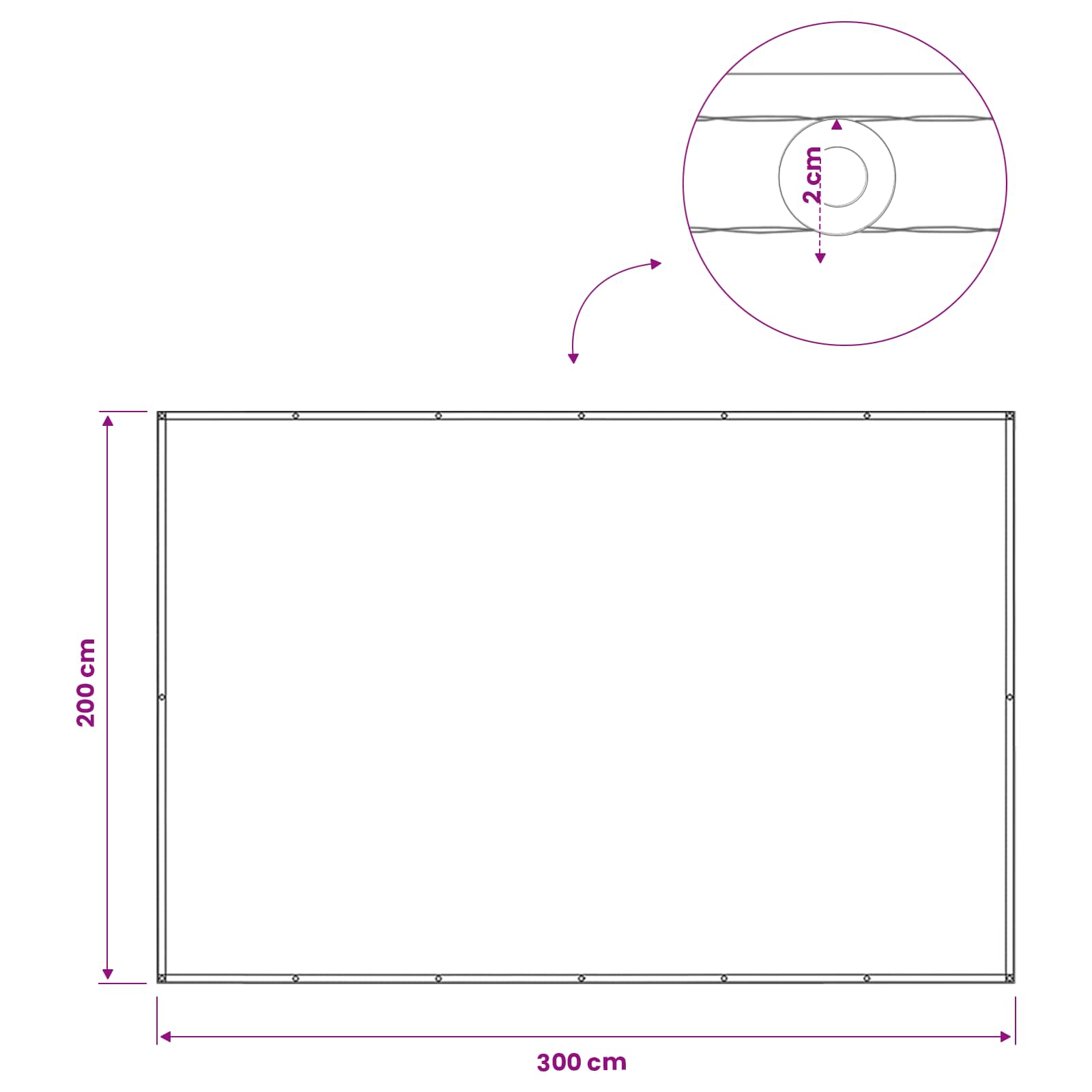 Balkon Sichtschutz 200 x 300 cm Stoff mit PU-Beschichtung Sand