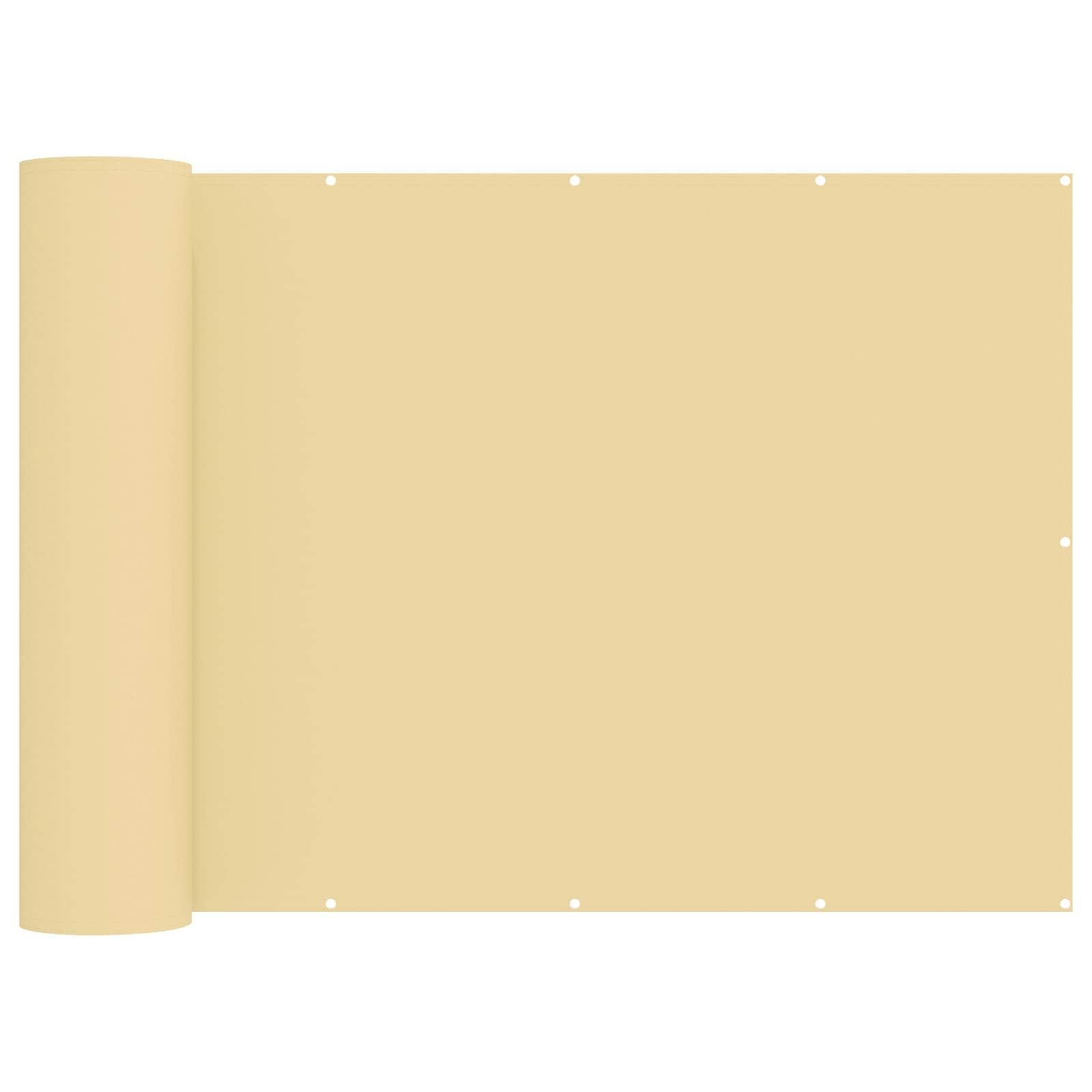 Balkon Sichtschutz 200 x 600 cm Stoff mit PU-Beschichtung Sand