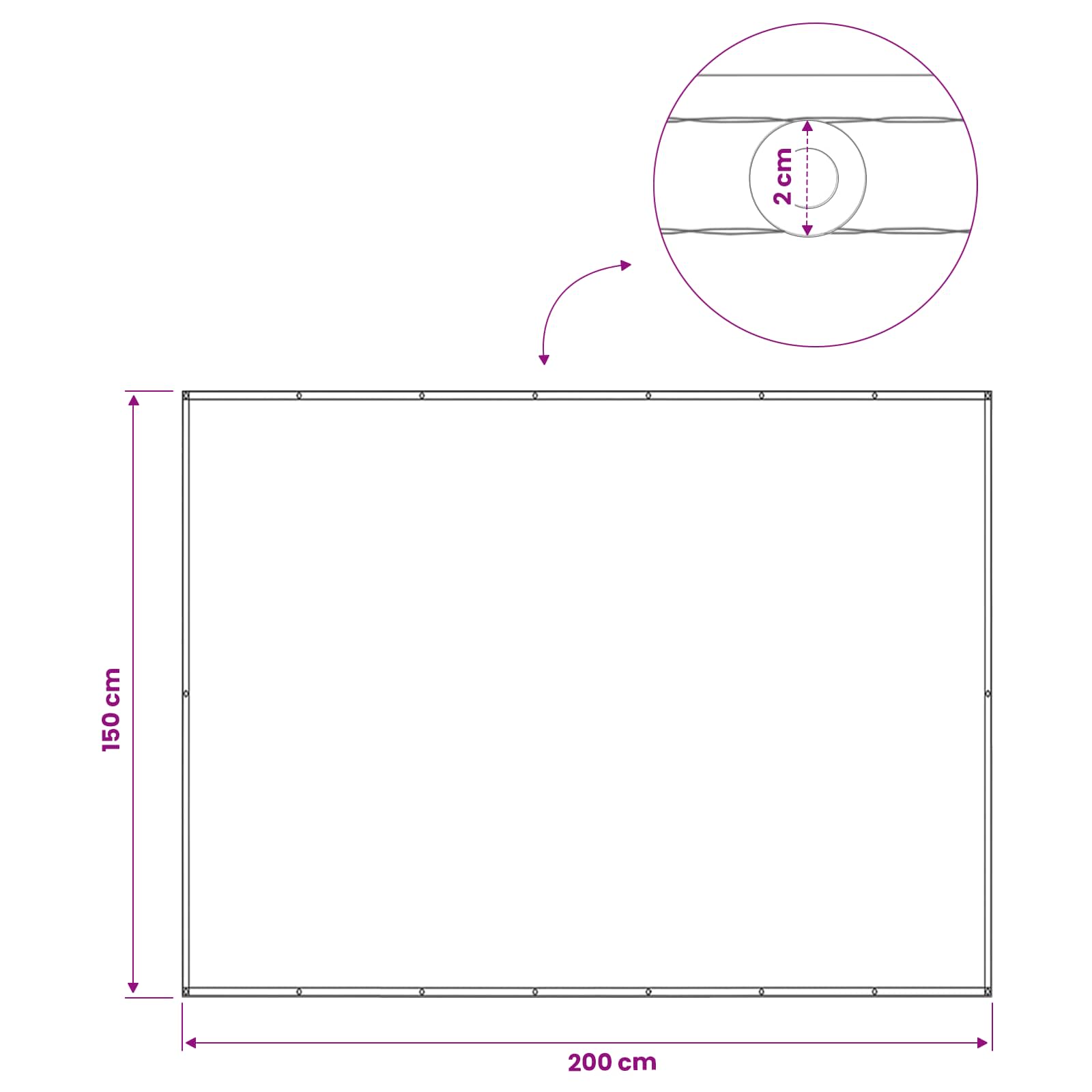 Balkon Sichtschutz 150 x 200 cm Stoff mit PU-Beschichtung Beige