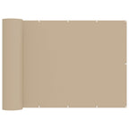 Balkon Sichtschutz 200 x 600 cm Stoff mit PU-Beschichtung Beige