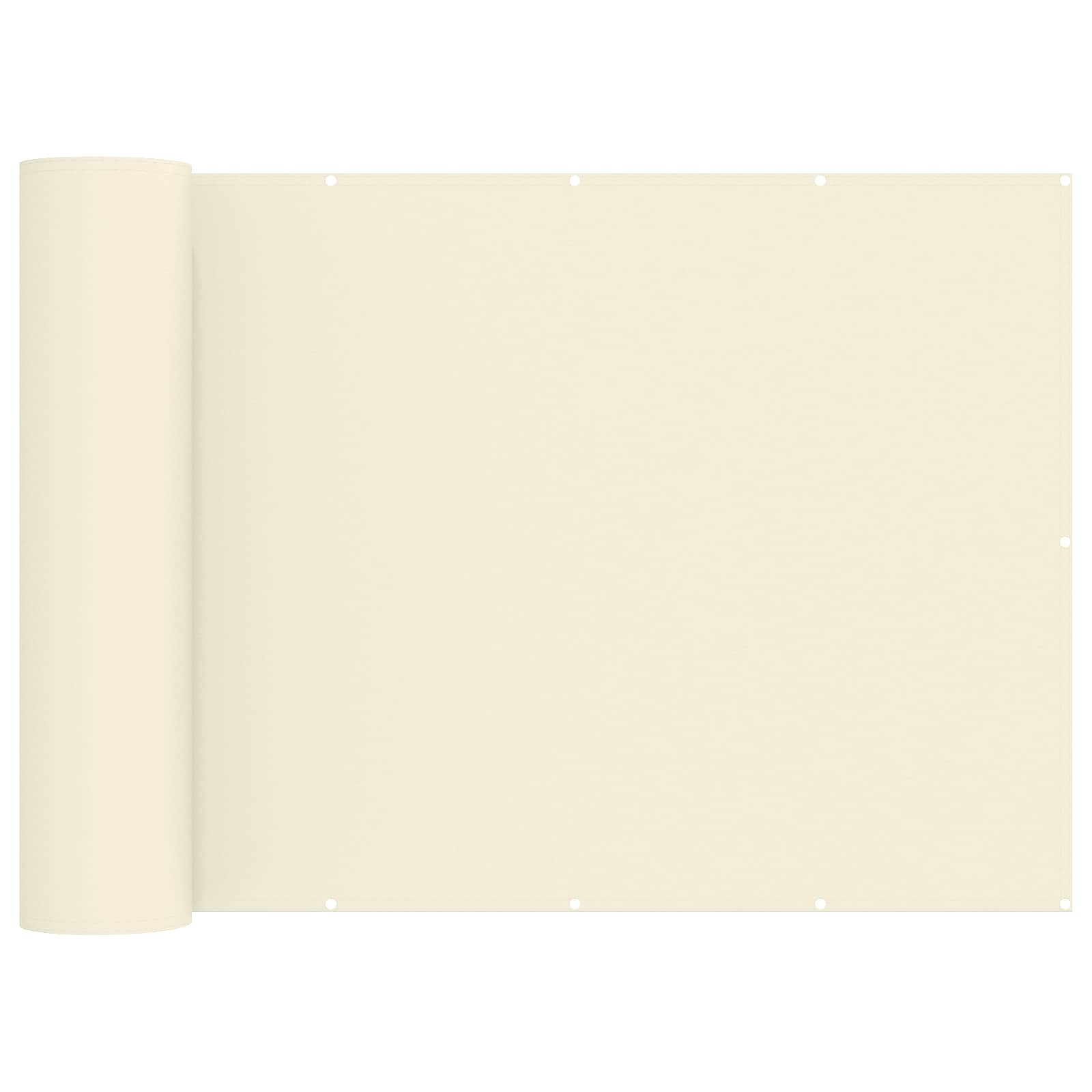 Balkon Sichtschutz 200 x 400 cm Stoff mit PU-Beschichtung Creme