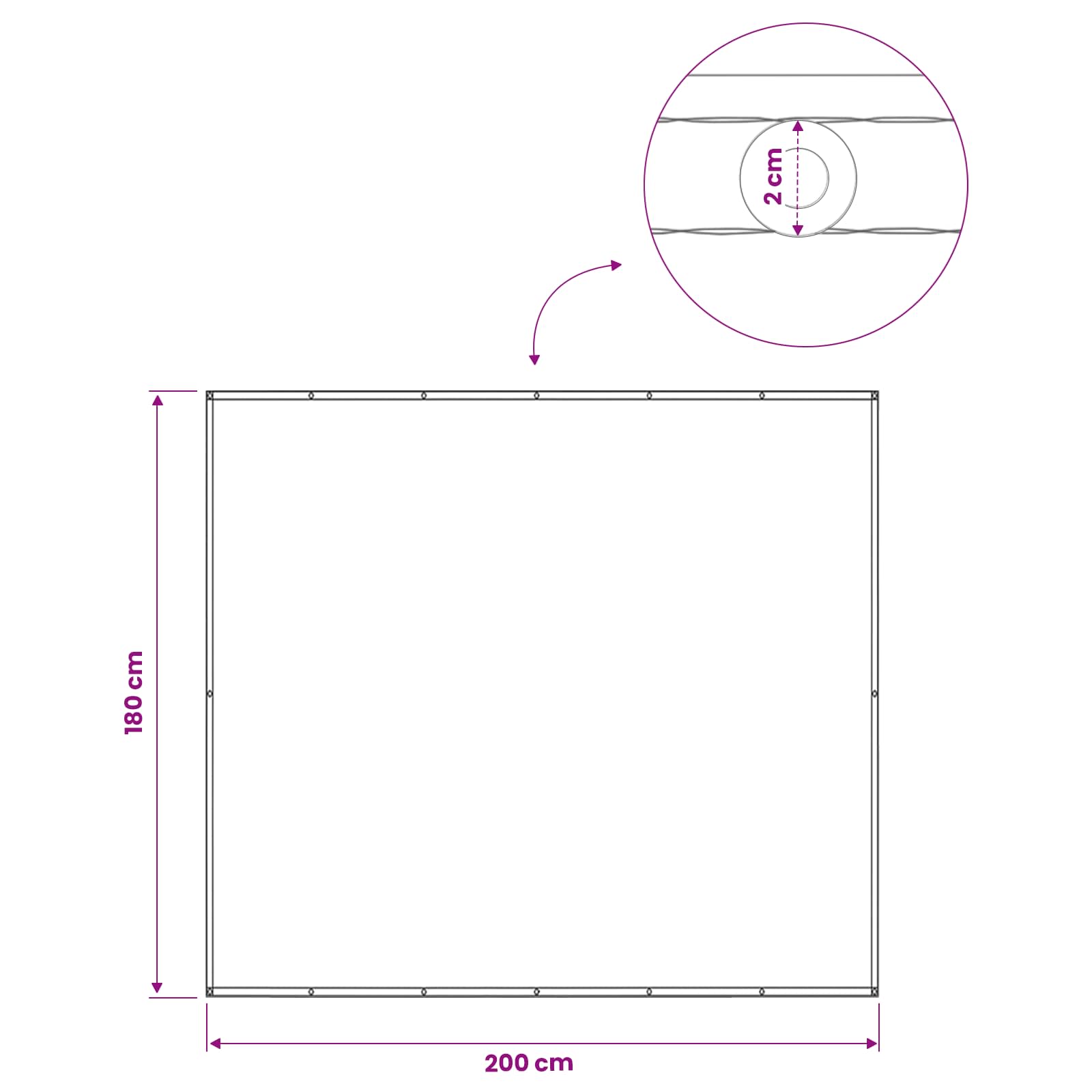 Balkon Sichtschutz 180 x 200 cm Stoff mit PU-Beschichtung Taupe