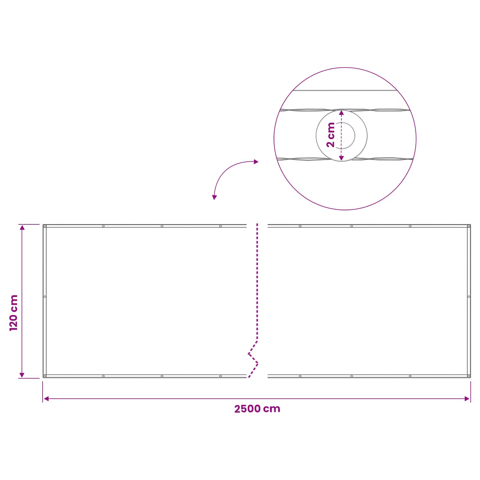 Balkon Sichtschutz 1,2 x 25 m Stoff mit PU-Beschichtung Creme