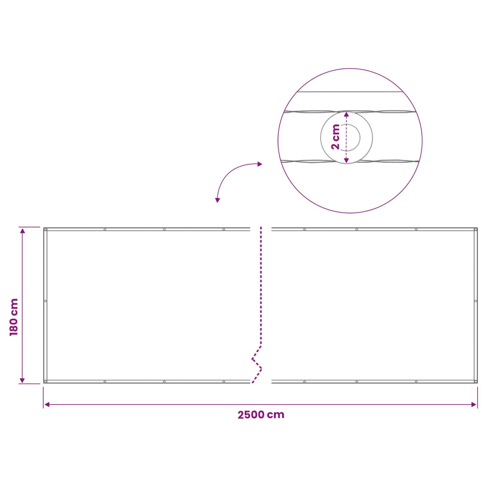 Balkon Sichtschutz 1,8 x 25 m Stoff mit PU-Beschichtung Creme