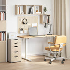 Schreibtisch Weiß und Natur 140 x 60 cm Massivholz Eiche