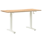 Schreibtisch Weiß und Natur 140 x 60 cm Massivholz Eiche