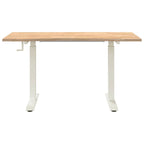 Schreibtisch Weiß und Natur 140 x 60 cm Massivholz Eiche