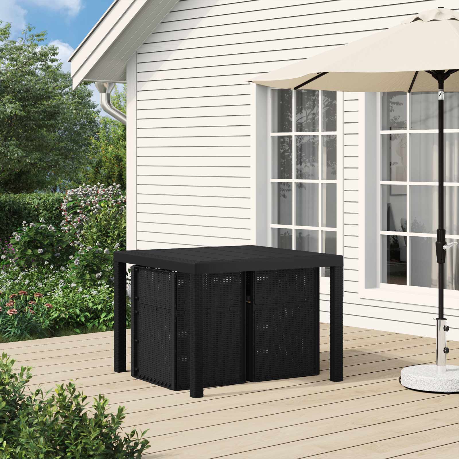 Garten Esszimmerstühle 2 pcs Anthrazit und Taupe PP