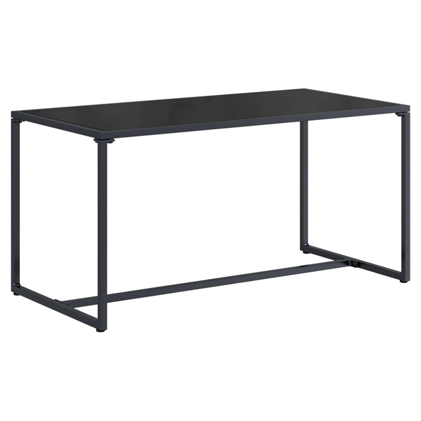 Gartensofa-set 4 pcs Schwarz und Anthrazit Stahl