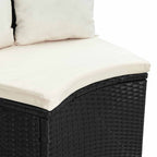 Sofa Set 2 pcs Schwarz Massives Akazienholz und Poly Rattan