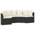 Sofa Set 2 pcs Schwarz Massives Akazienholz und Poly Rattan
