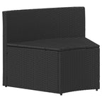 Sofa Set 2 pcs Schwarz Massives Akazienholz und Poly Rattan